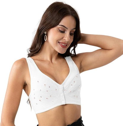Buy 1 Get 2 FREE: Jersey Cotton Wireless Front-Button Bra!