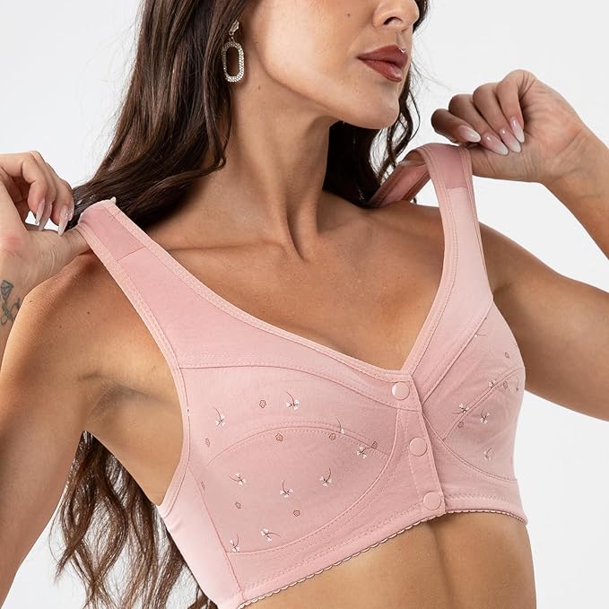 Buy 1 Get 2 FREE: Jersey Cotton Wireless Front-Button Bra!