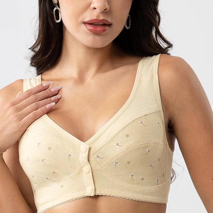 Buy 1 Get 2 FREE: Jersey Cotton Wireless Front-Button Bra!