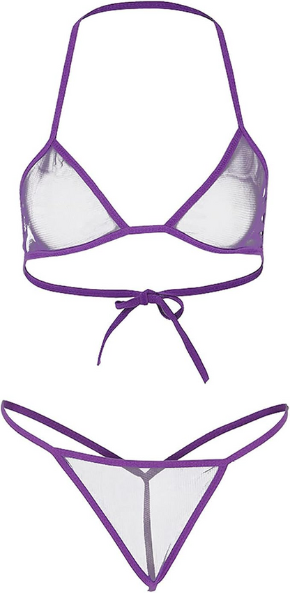 Elegant Sheer Lace Lingerie Set – 3-Piece Mesh Robe, Bra & Panty