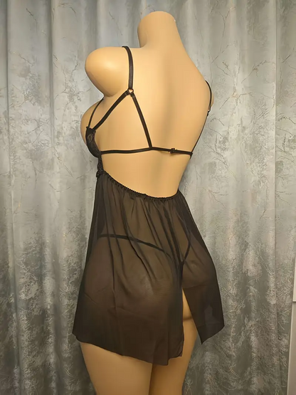 Romantic See-Through Lace Teddy Nightdress