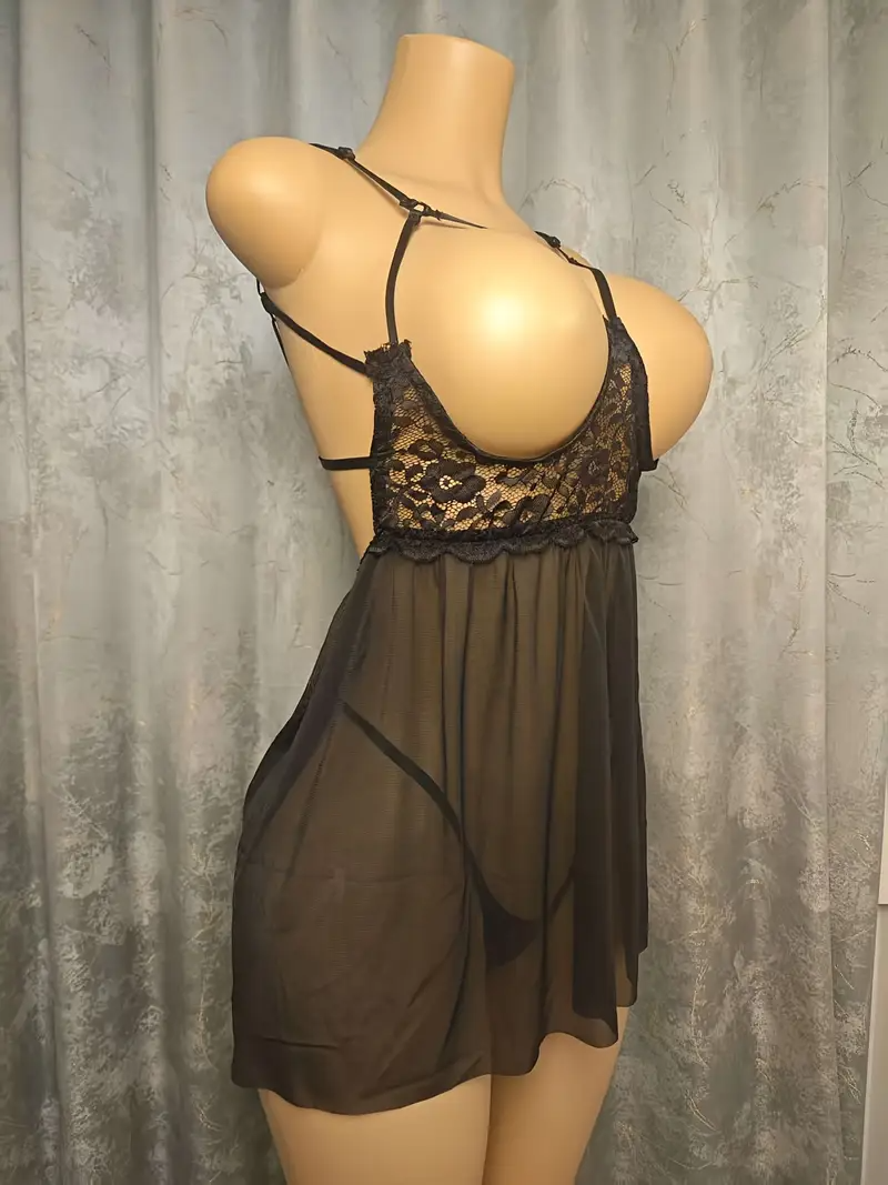 Romantic See-Through Lace Teddy Nightdress