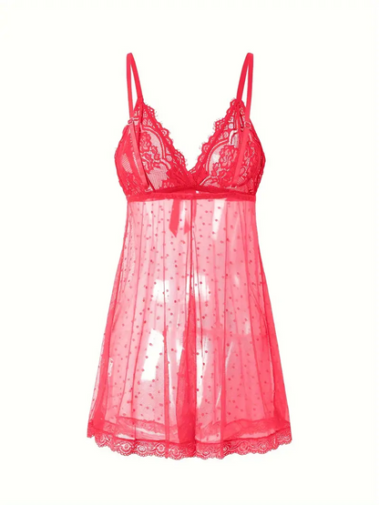 Plus Size Embroidered Lace Nightgown