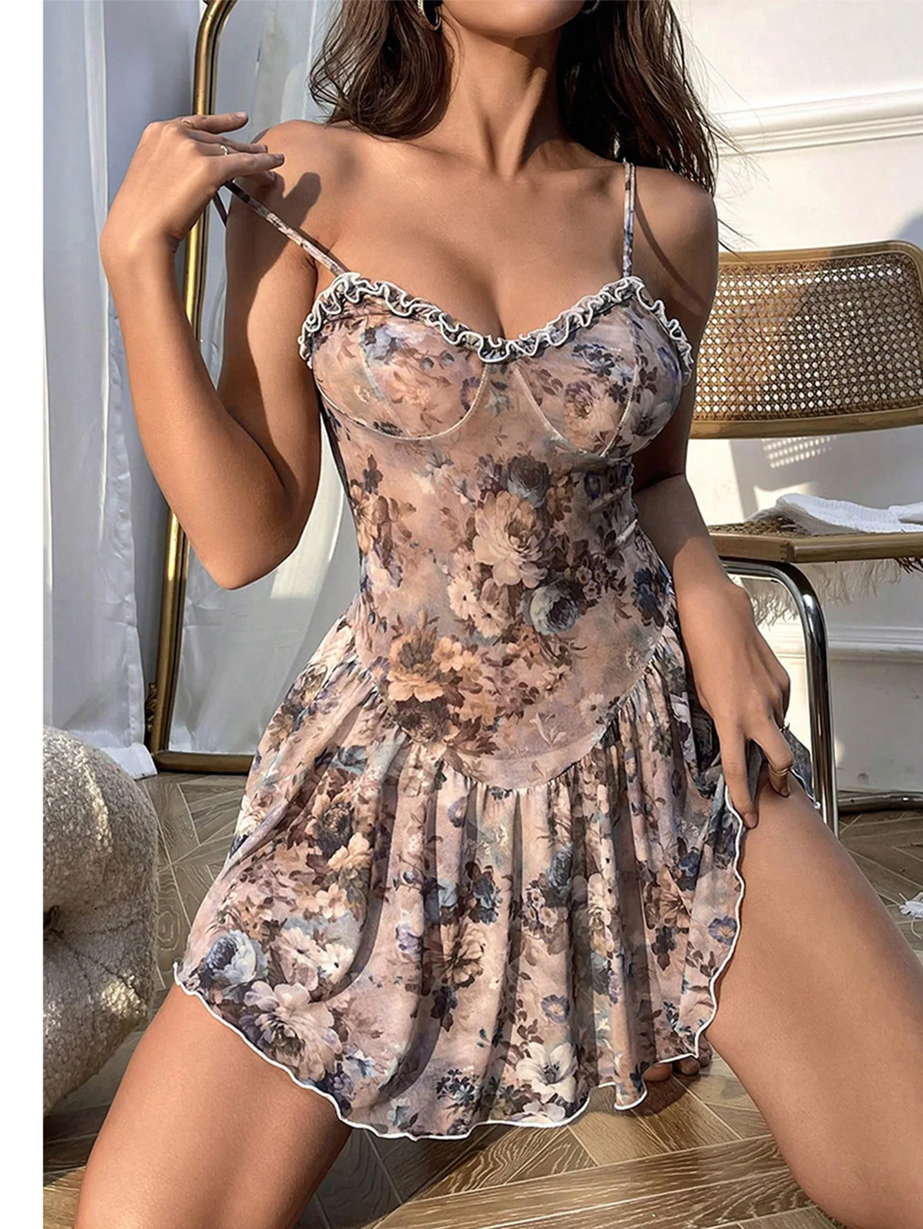 Fragmented European Style Camisole Dress
